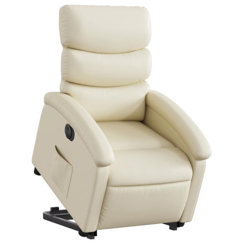 Fauteuil inclinable électrique en similicuir crème de vidaXL