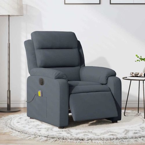 vidaXL Electric Massage Recliner Chair Dark Grey Velvet