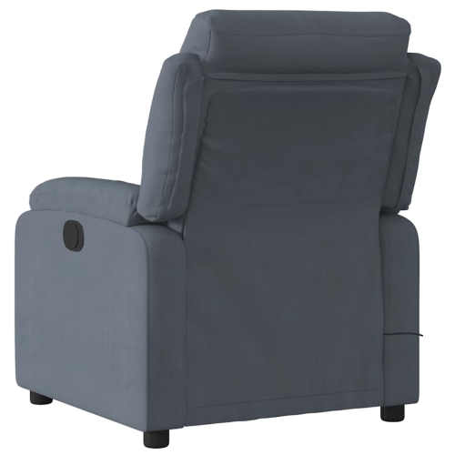 vidaXL Electric Massage Recliner Chair Dark Grey Velvet