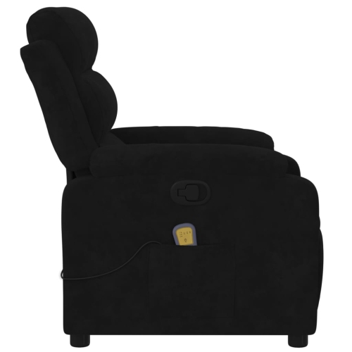 Fauteuil de massage inclinable en velours noir vidaXL