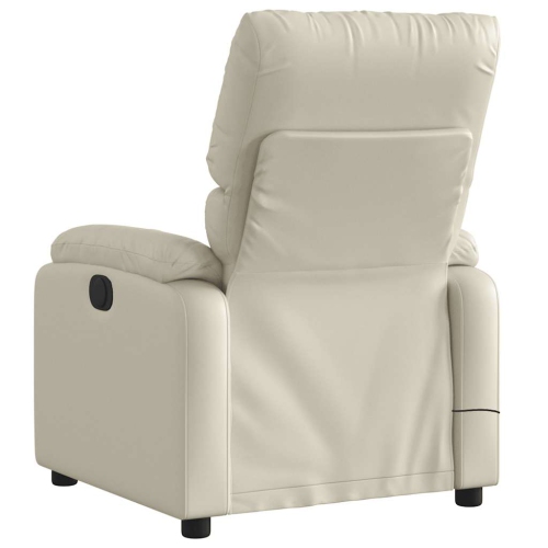 Fauteuil de massage inclinable électrique en similicuir crème de vidaXL