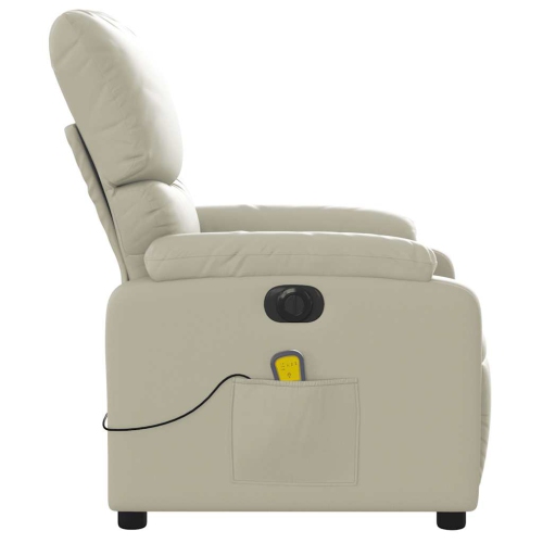 Fauteuil de massage inclinable électrique en similicuir crème de vidaXL