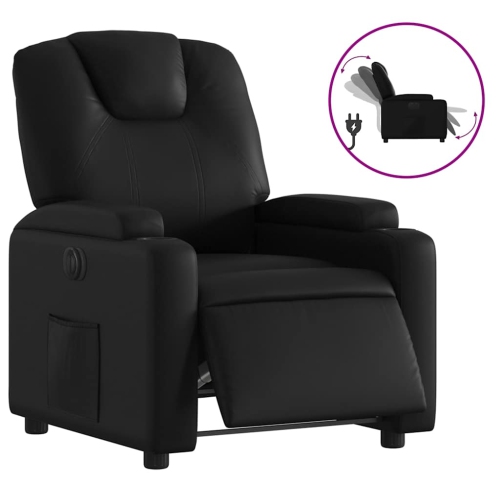 Fauteuil inclinable électrique en similicuir noir vidaXL