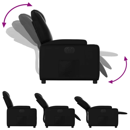 Fauteuil inclinable électrique en similicuir noir vidaXL