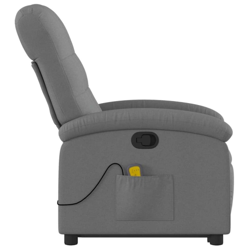 Fauteuil de massage inclinable en tissu gris foncé VidaXL