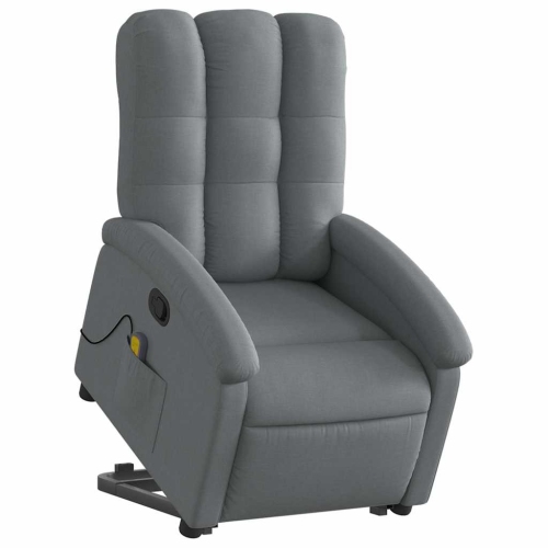 Fauteuil de massage inclinable en tissu gris foncé VidaXL