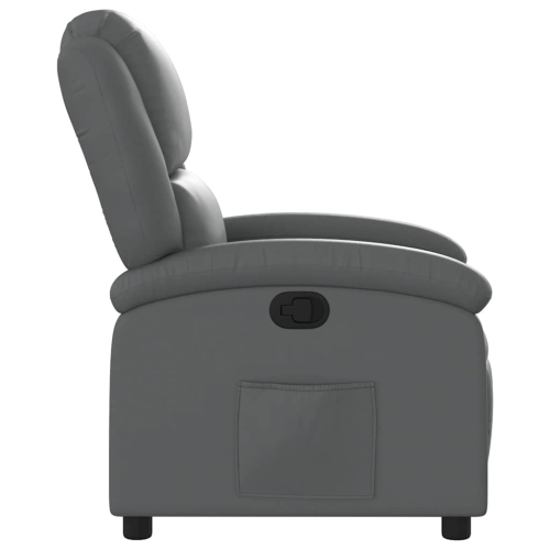 vidaXL Manual Recliner Chair, Adjustable Backrest/ Footrest, Gray Leather Reclining Sofa