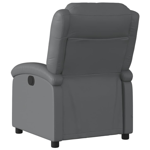 vidaXL Manual Recliner Chair, Adjustable Backrest/ Footrest, Gray Leather Reclining Sofa
