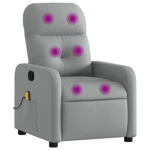 Fauteuil de massage inclinable en tissu gris pâle de vidaXL