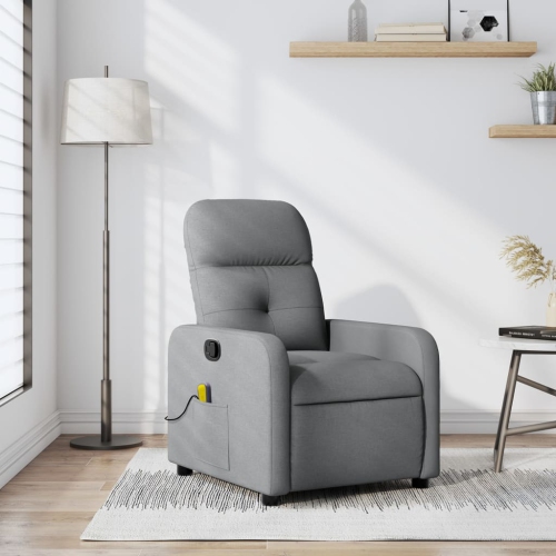 Fauteuil de massage inclinable en tissu gris pâle de vidaXL