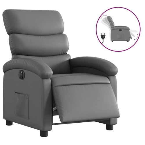 Fauteuil inclinable électrique en similicuir gris vidaXL