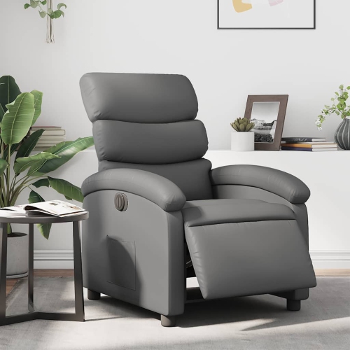 Fauteuil inclinable électrique en similicuir gris vidaXL