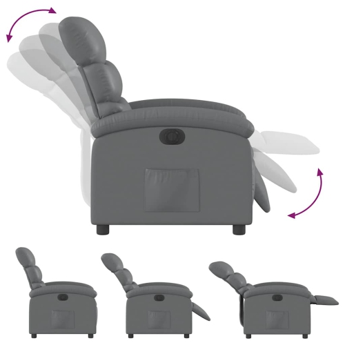 Fauteuil inclinable électrique en similicuir gris vidaXL