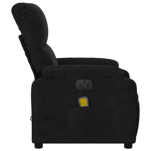 Fauteuil de massage inclinable électrique en microfibre noire de vidaXL