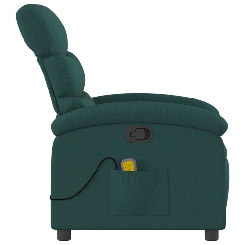 vidaXL Massage Recliner Chair Dark Green Fabric