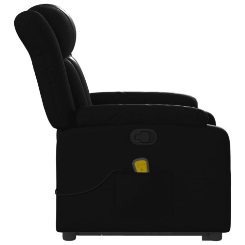 vidaXL Stand up Massage Recliner Chair Black Faux Leather