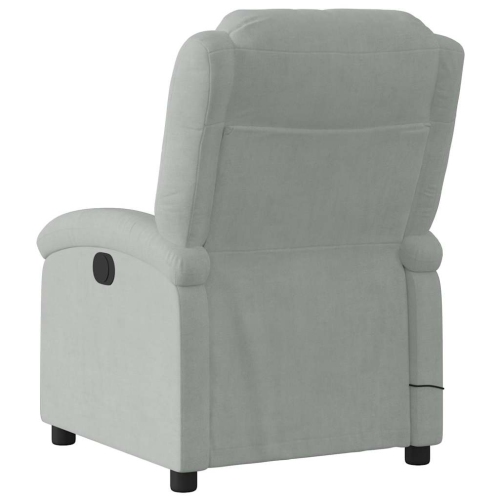 Fauteuil de massage inclinable électrique vidaXL velours gris pâle