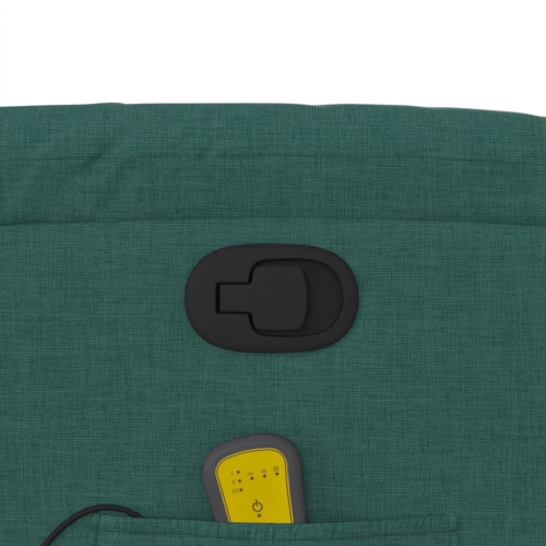 Fauteuil de massage inclinable en tissu vert foncé vidaXL
