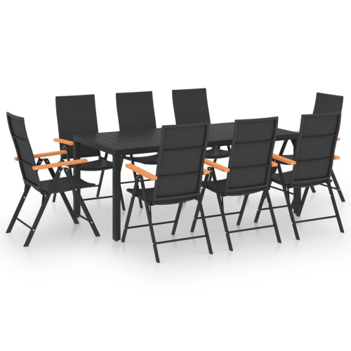VIDAXL  9 Piece Garden Dining Set Black And In Brown