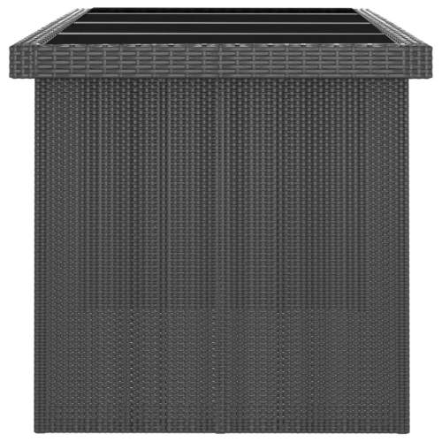 Ensemble de salle à manger d'extérieur de 7 pièces avec coussins en poly rotin noir