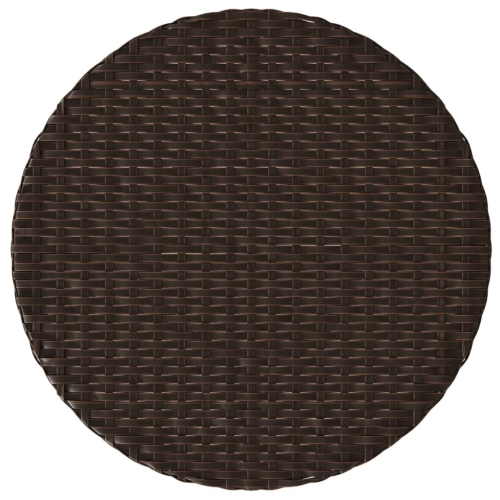 vidaXL 3 Piece Bistro Set with Cushions Brown Poly Rattan