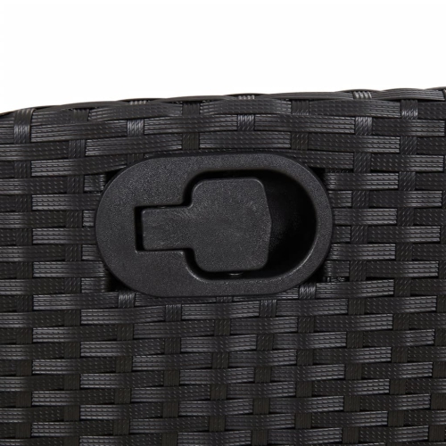 Ensemble de salle à manger de jardin de 9 pièces avec coussins en rotin de polyester noir vidaXL