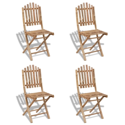 vidaXL 5 Piece Folding Outdoor Dining Set Bamboo