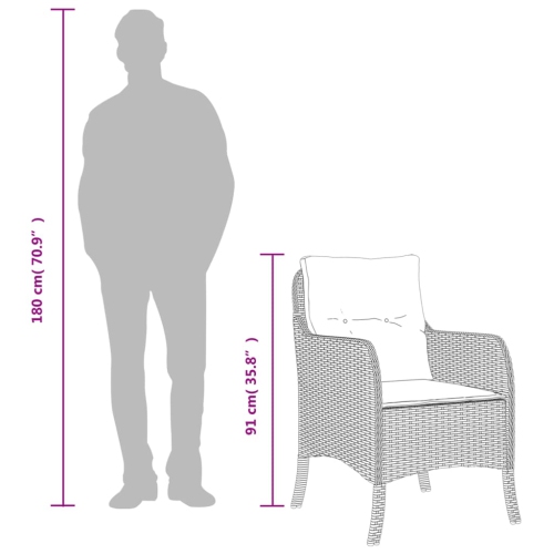 Ensemble de salle à manger de jardin de 5 pièces avec coussins en rotin de polyester beige vidaXL