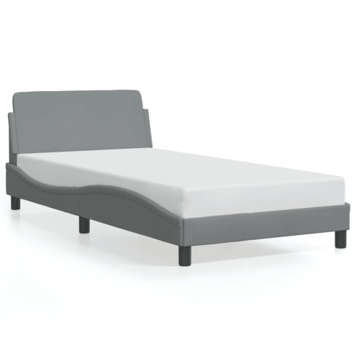 Cadre de lit vidaXL «&nbsp;Dover&nbsp;», tissu 190&nbsp;cm 100&nbsp;po gris clair