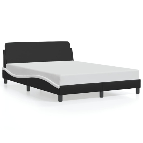 vidaXL Bed Frame without Mattress Black and White 137x190 cm Faux Leather