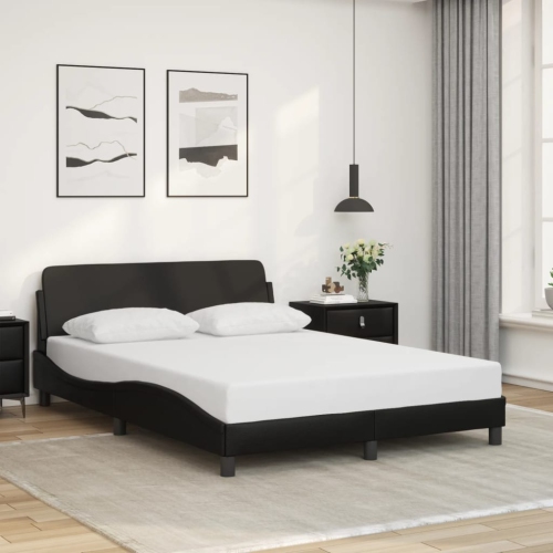 vidaXL Bed Frame "Dover" Black 137x190 cm Faux Leather