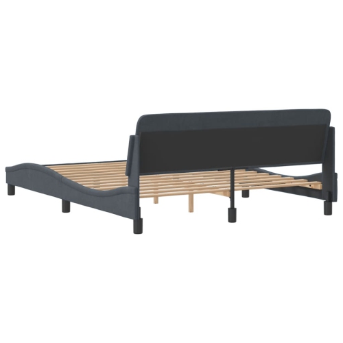 vidaXL Bed Frame "Dover" Dark Grey 152x203 cm Velvet