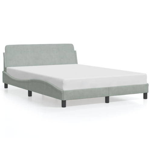 vidaXL Bed Frame "Dover" Light Grey 137x190 cm Velvet