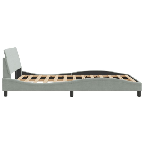 vidaXL Bed Frame "Dover" Light Grey 137x190 cm Velvet