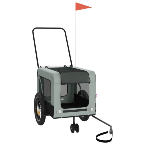 VIDAXL  Pet Bike Trailer Grey And Oxford Fabric And Iron In Black