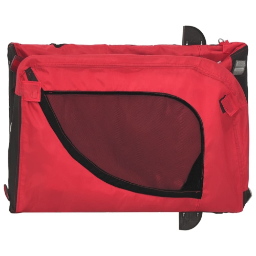 Remorque de vélo pour animaux de compagnie en tissu et fer rouge et noir Oxford
