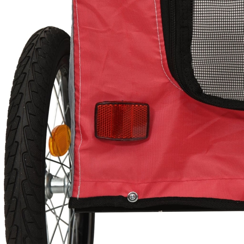 Remorque de vélo pour animaux de compagnie en tissu et fer rouge et gris Oxford