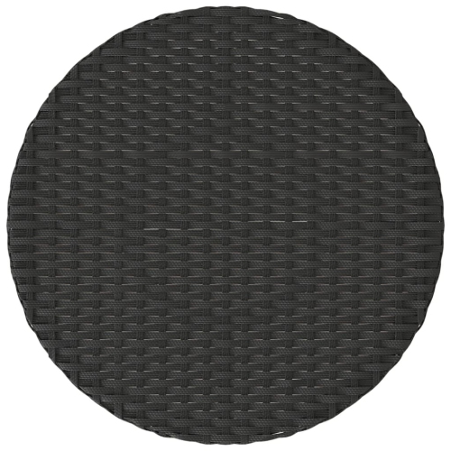 vidaXL 3 Piece Bistro Set with Cushions Black Poly Rattan