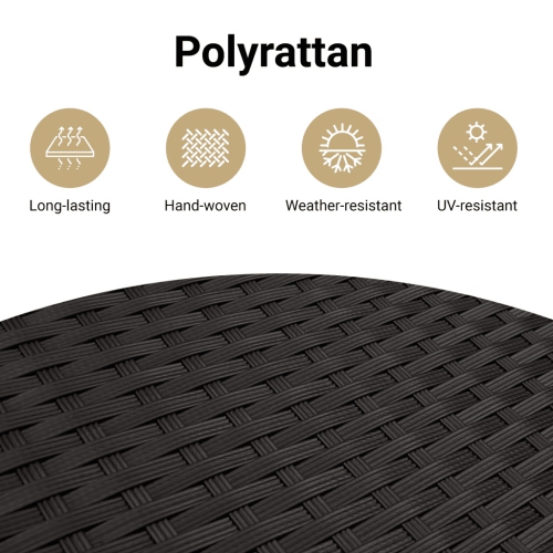 vidaXL 5 Piece Garden Dining Set with Cushions Black Poly Rattan