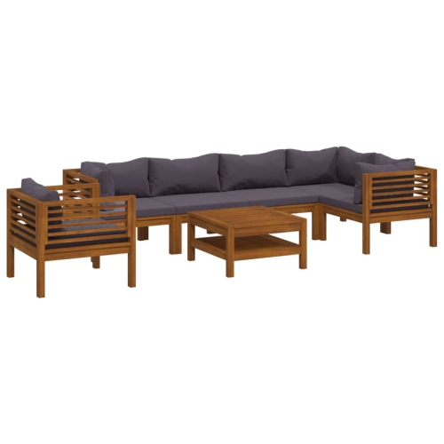 Image 1 of 10.. vidaXL 7 Piece Garden Lounge Set with Cushion Solid Acacia Wood