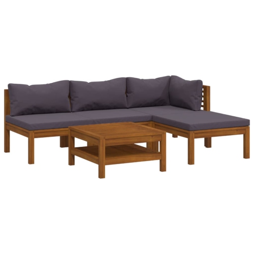 Image 1 of 10.. vidaXL 5 Piece Garden Lounge Set with Cushion Solid Acacia Wood