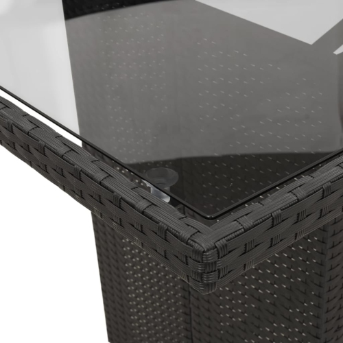 vidaXL 9 Piece Garden Dining Set with Cushions Black Poly Rattan