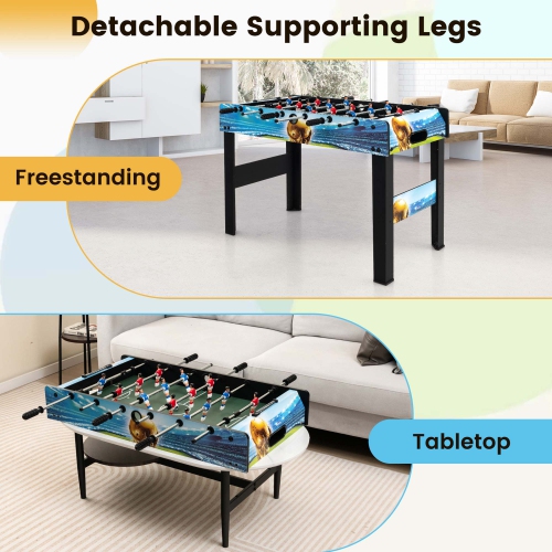 Costway 37 Inches Foosball Table with Removable Legs, 2 Balls and 2 Manual Scorers