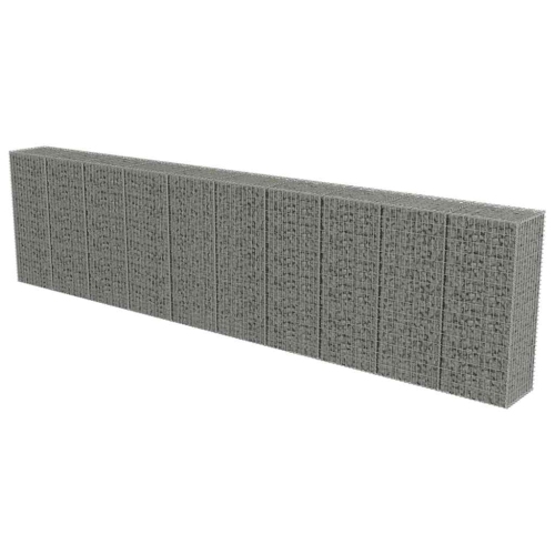 Image 1 de 5.. VidaXL – Panier Gabion avec couvercles, mur en acier galvanisé Gabion, cage Gabion, 236,2 x 19,7 x 59,1&nbsp;po