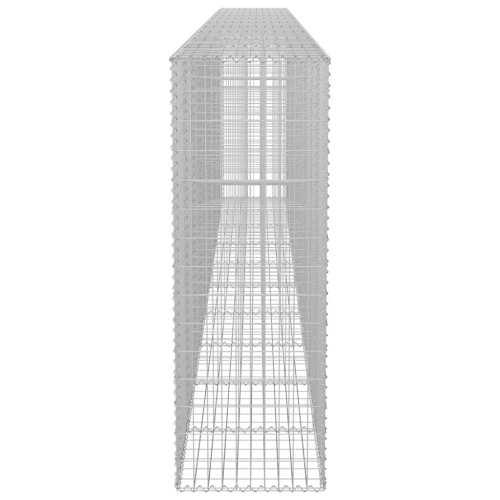 vidaXL Gabion Basket with Lids, Galvanized Steel Gabion Wall, Gabion Cage, 236,2"x19,7"x59,1"