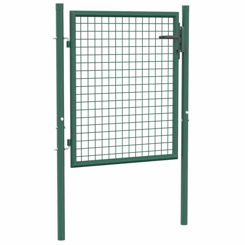 VIDAXL  Wire Mesh Fence Gate, Steel, Easy In-Ground Installation, Lockable, 3.28Ft Wx2.46Ft H In Green