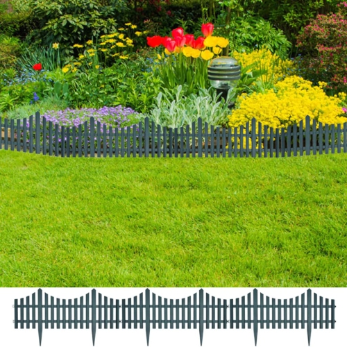 VIDAXL  17 PCs Lawn Dividers 32.8 Ft In Green
