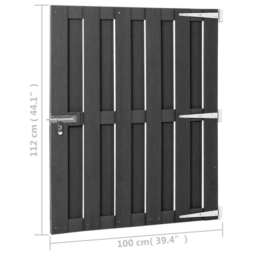 vidaXL Garden Gate WPC 100x112 cm Grey