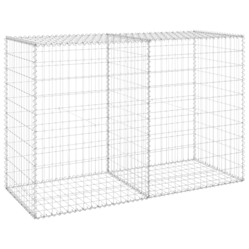 vidaXL Gabion Wall with Covers Galvanized Steel 59.1"x23.6"x39.4"