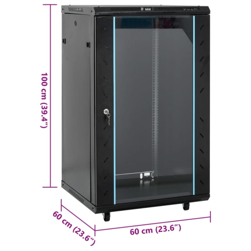 vidaXL 18U Network Cabinet with Swivel Feet 19" IP20 60x60x100 cm